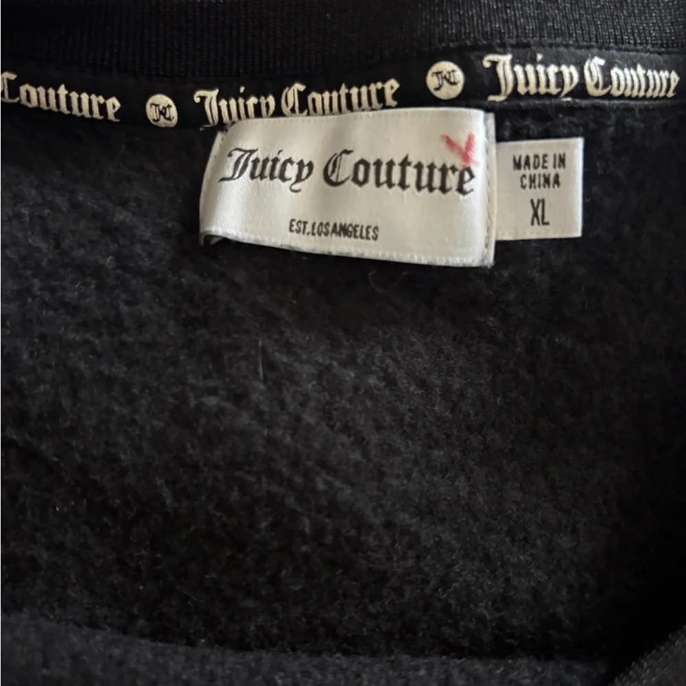 Juicy Couture Black Cropped Sweatshirt with Puff sleeves Size XL - Picture 6 of 8